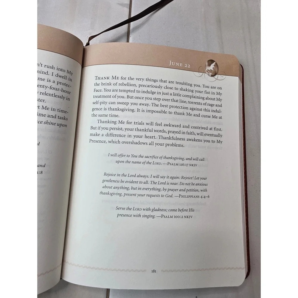 Jesus Calling 365 Day Devotional Sarah Young Brown‎ Faux Leather Deluxe Edition